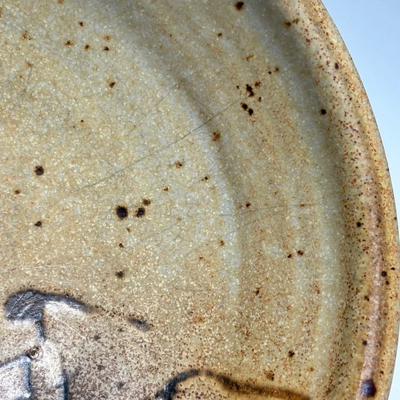 Handmade Stoneware Bowl with Native American Primitive Horse & Rider Drawing - Picture 3 of 8